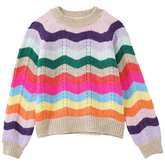 Mädchen Strickpullover mit Streifen