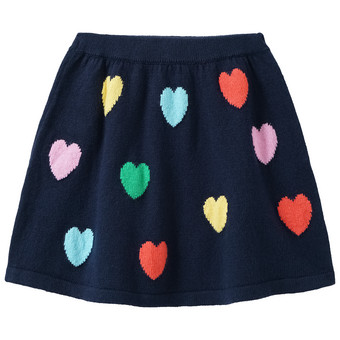 Mädchen Strickrock mit Herz-Allover