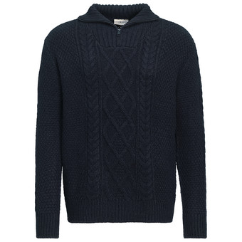 Herren Strickpullover mit Zopf-Muster 