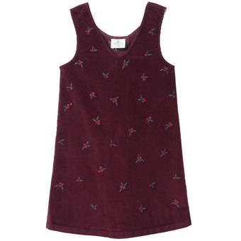 Mädchen Cordkleid mit Stickerei