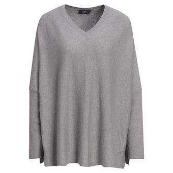 Damen Woll-Pullover mit V-Ausschnitt