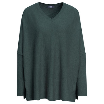 Damen Woll-Pullover mit V-Ausschnitt