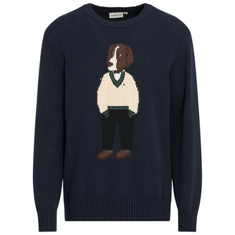 Herren Strickpullover mit Hunde-Motiv