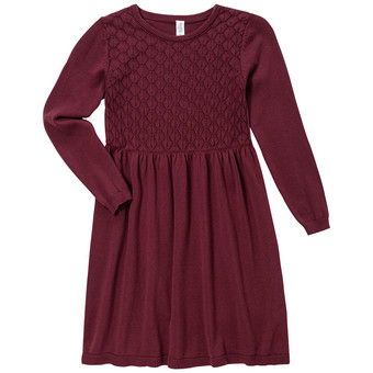 Mädchen Strickkleid mit Wabenstruktur