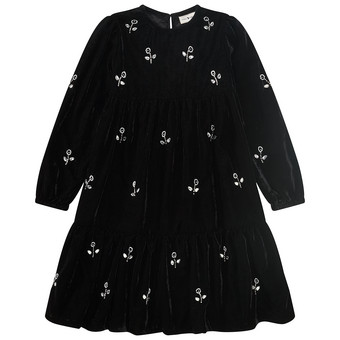 Mädchen Samtkleid mit Glitzersteinchen