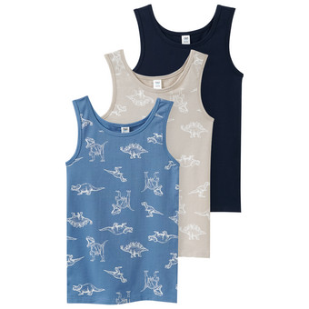 3 Jungen Unterhemden mit Dino-Motiven