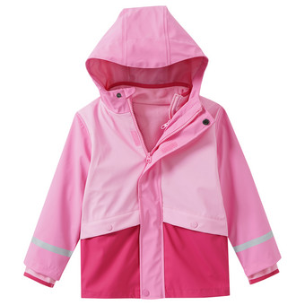 3-in-1 meisjes regenjas met colourblocking