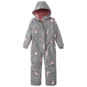 Mädchen Schneeoverall mit Einhorn-Motiven