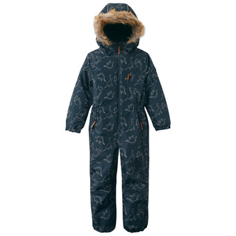 Jungen Schneeoverall mit Fellkapuze