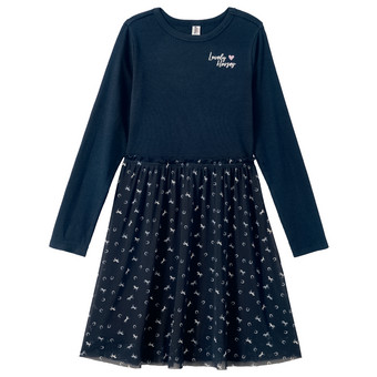 Mädchen Kleid mit Rippstruktur