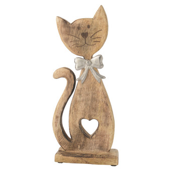 Große Deko-Katze aus Holz