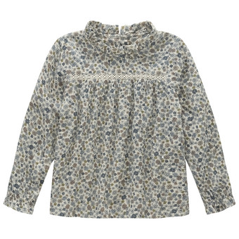 Mädchen Musselin-Bluse mit Häkelspitze