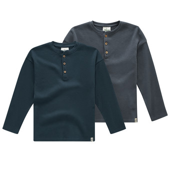 2 Jungen Langarmshirts aus Waffel-Piqué