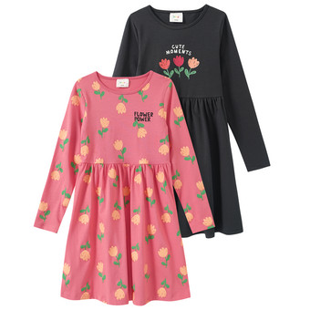 2 Mädchen Kleider mit Prints