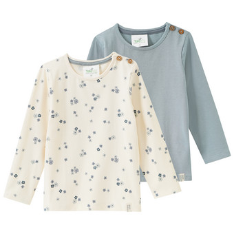 2 Baby Langarmshirts mit Blümchen