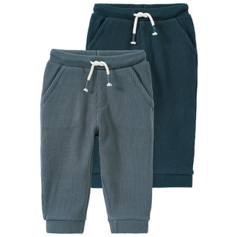 2 Baby Jogginghosen aus Waffel-Piqué