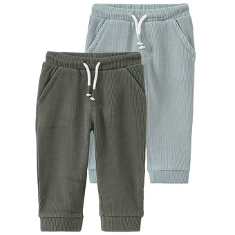 2 Baby Jogginghosen aus Waffel-Piqué