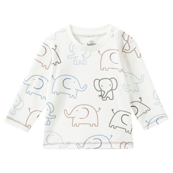 Baby Langarmshirt mit Elefanten-Allover