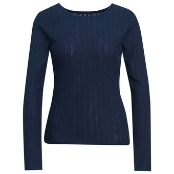 Damen Langarmshirt mit Strukturstreifen