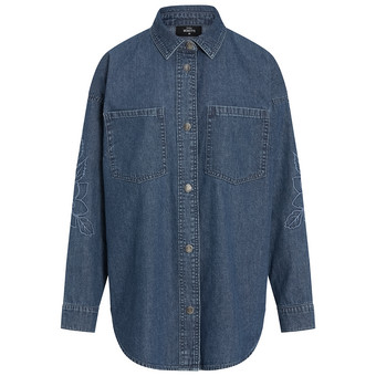 Damen Jeanshemd mit Stickerei