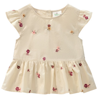 Mädchen Bluse mit Blumen-Stickerei