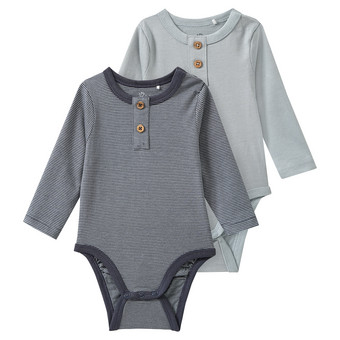 2 Baby Langarmbodys aus Bio-Baumwolle