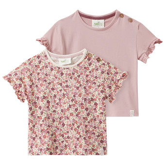 2 Baby T-Shirts mit Rüschenärmeln