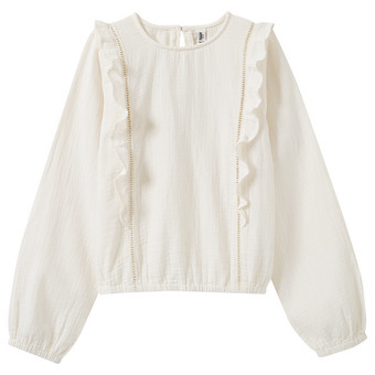 Mädchen Musselin-Bluse mit Rüschen