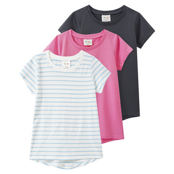 3 Mädchen T-Shirts im Basic-Look