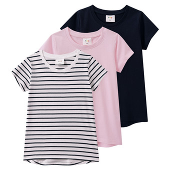 3 Mädchen T-Shirts im Basic-Look