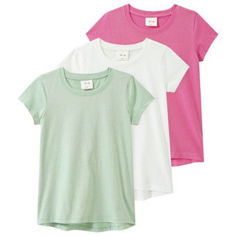 3 Mädchen T-Shirts im Basic-Look
