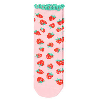 1 Paar Mädchen Socken mit Erdbeer-Motiven