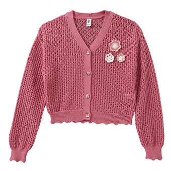 Mädchen Strickjacke mit Lochmuster