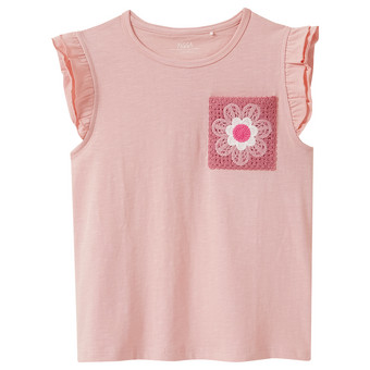 Mädchen T-Shirt mit Häkeltasche