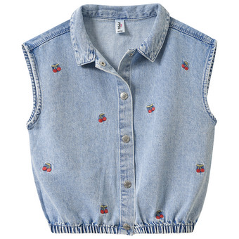 Mädchen Jeansbluse mit Stickerei