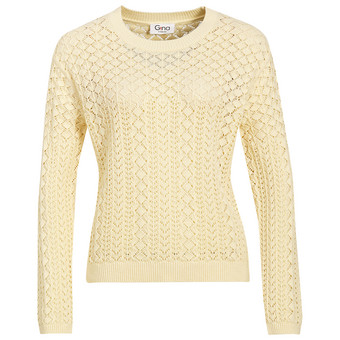 Damen Strickpullover mit Häkel-Muster