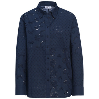 Damen Bluse mit Lochstickerei
