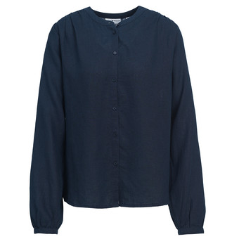 Damen Leinen-Bluse unifarben