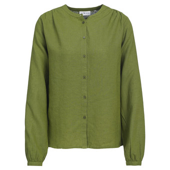 Damen Leinen-Bluse unifarben