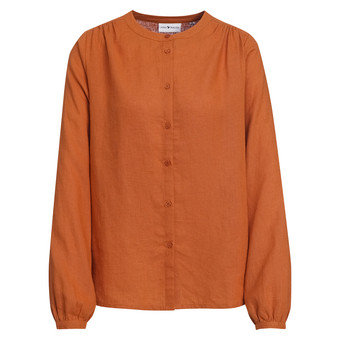 Damen Leinen-Bluse unifarben