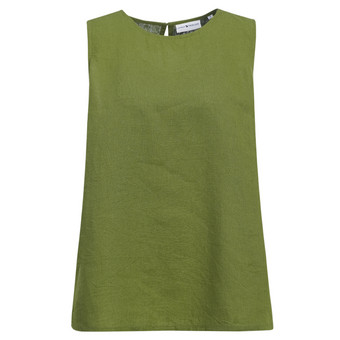 Damen Leinen-Top unifarben