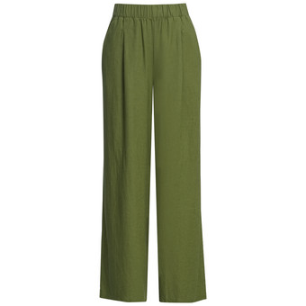 Damen Leinenhose im Wide-Leg-Style