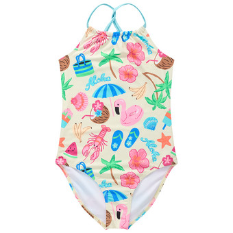 Mädchen Badeanzug mit sommerlichen Motiven