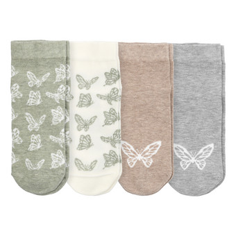 4 Paar Damen Sneaker-Socken im Muster-Mix