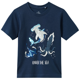 Jungen T-Shirt mit Wendepailletten