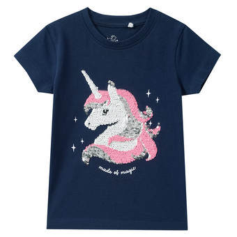 Mädchen T-Shirt mit Wendepailletten