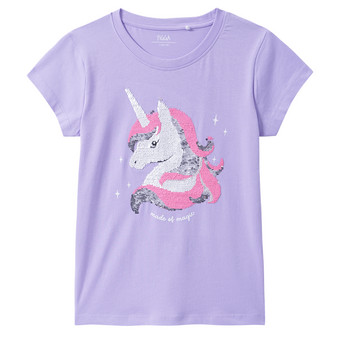 Mädchen T-Shirt mit Wendepailletten