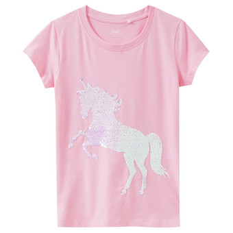 Mädchen T-Shirt mit Wendepailletten