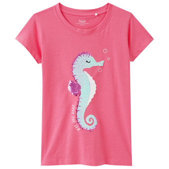 Mädchen T-Shirt mit Wendepailletten