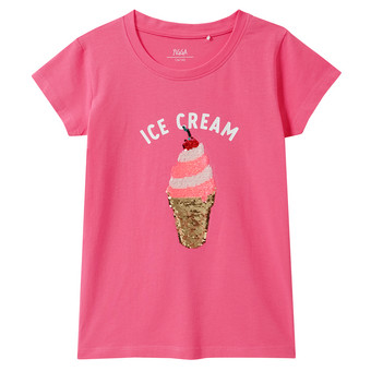 Mädchen T-Shirt mit Wendepailletten